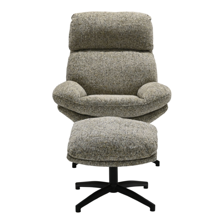 Draaifauteuil Met Hocker Waylinn Taupe