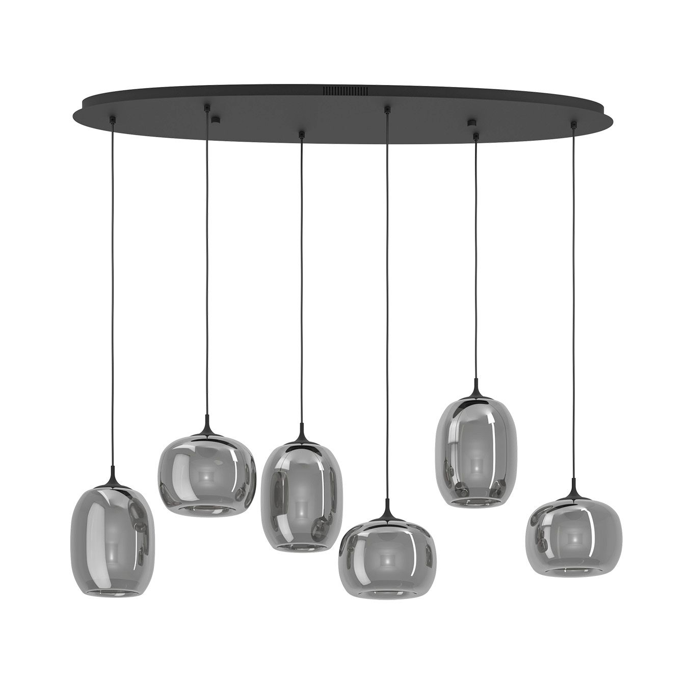 Feelings Hanglamp Lugano 6-Lichts Zwart/Smoke